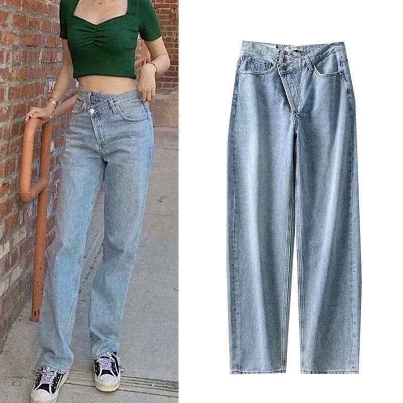 women's asymmetric design in autumn with staggered button loose jeans straight wide leg dad pants 9xwv, Blue
women's asymmetric design in autumn with staggered button loose jeans straight wide leg dad pants 9xwv, Blue