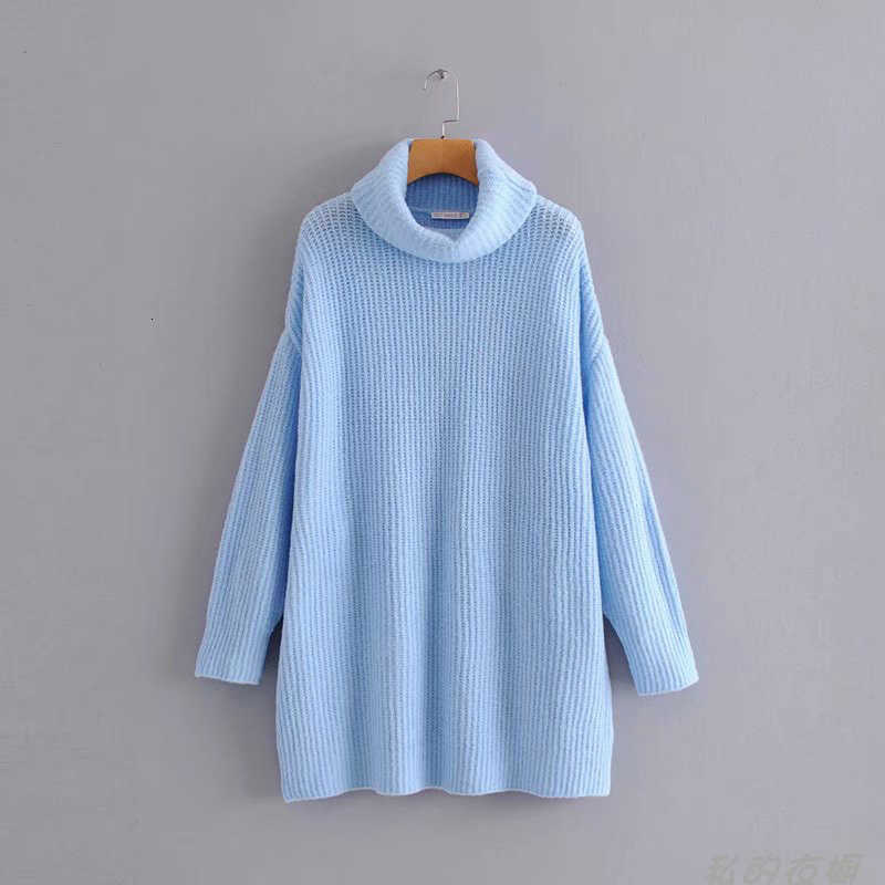 Women's Turtleneck Long Sleeve Solid Knitting Pullover Casual Sweater For Autumn Winter