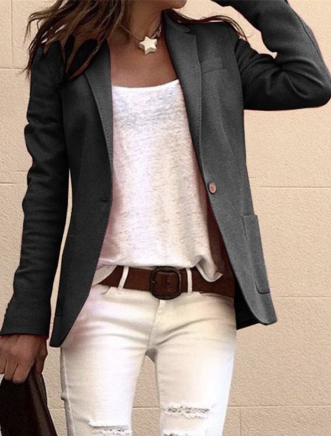 Womens Blazer Autumn Hot-Sales Women Elegant Business Coat Slim Suit Fashion Solid Color Long Sleeve Jackets