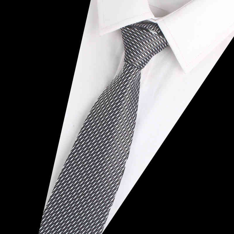 Corbata Scarf Necktie Fashion Casual Personality Men's Tie Korean Version Double Sided 6cm Silver Gray Narrow Formal Dress Marriage