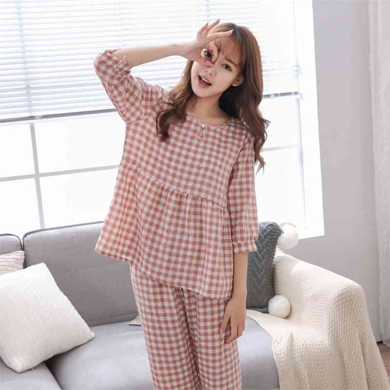 Women's Sleepwear Lisacmvpnel Cotton Women Pajamas Lattice Seven Part Sleeve Length Pants Suit Round Neck Pyjamas 907W, Greyish grey
Women's Sleepwear Lisacmvpnel Cotton Women Pajamas Lattice Seven Part Sleeve Length Pants Suit Round Neck Pyjamas 907W, Greyish grey