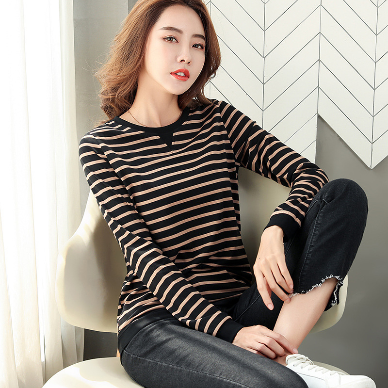Women's T-Shirt shintimes Striped Spring Tshirt Loose Woman Clothes Womens Long Sleeve Tops Cotton T Women Tee Femme Y6GF, White stripe
Women's T-Shirt shintimes Striped Spring Tshirt Loose Woman Clothes Womens Long Sleeve Tops Cotton T Women Tee Femme Y6GF, White stripe