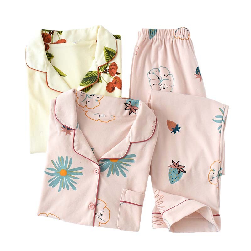 Women's Sleepwear Fall Autumn Ladies Pajamas Set Floral Printed Comfort Cotton Turn-down Collar Long Sleeve Homewear Casual Wear V, Yellow
Women's Sleepwear Fall Autumn Ladies Pajamas Set Floral Printed Comfort Cotton Turn-down Collar Long Sleeve Homewear Casual Wear V, Yellow