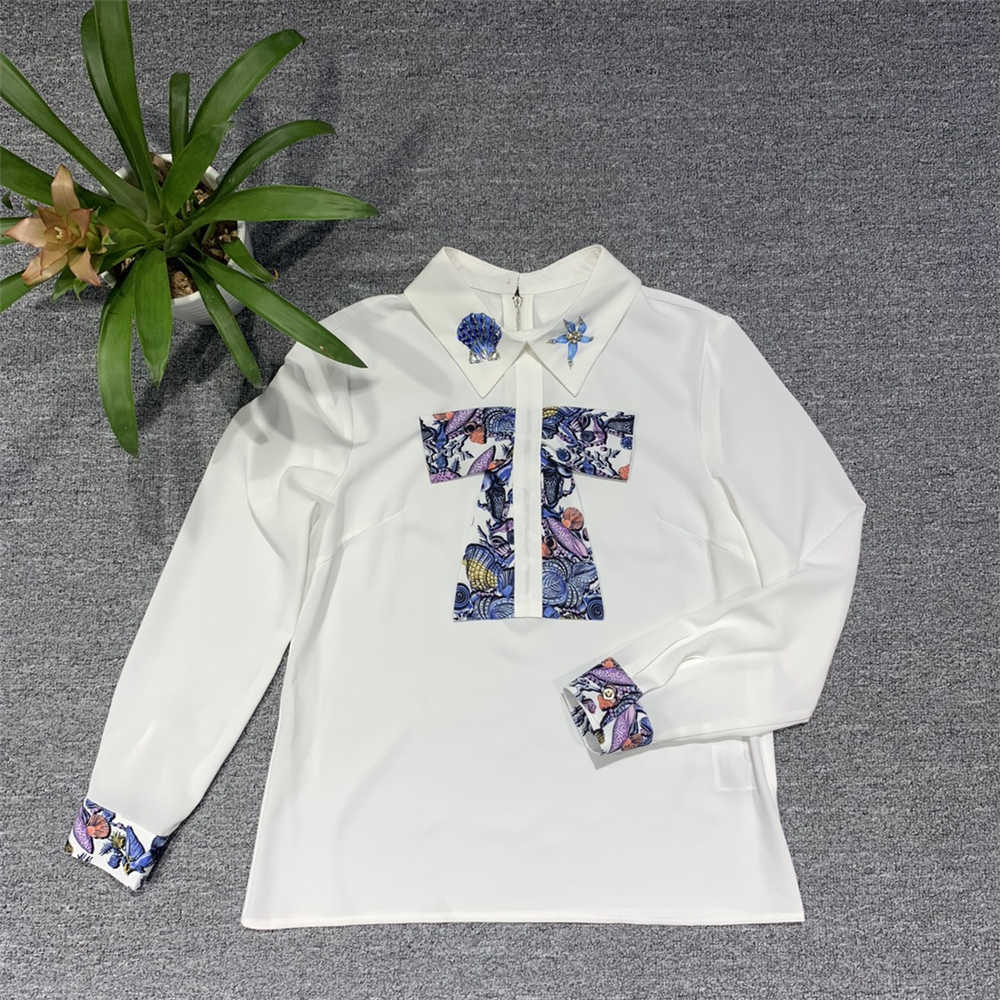 Truevoker Spring Runway Fashion Blouse Lady Peter Pan Collar Full Sleeve Floral Print Diamond Chiffon Tops 210602, White
Truevoker Spring Runway Fashion Blouse Lady Peter Pan Collar Full Sleeve Floral Print Diamond Chiffon Tops 210602, White