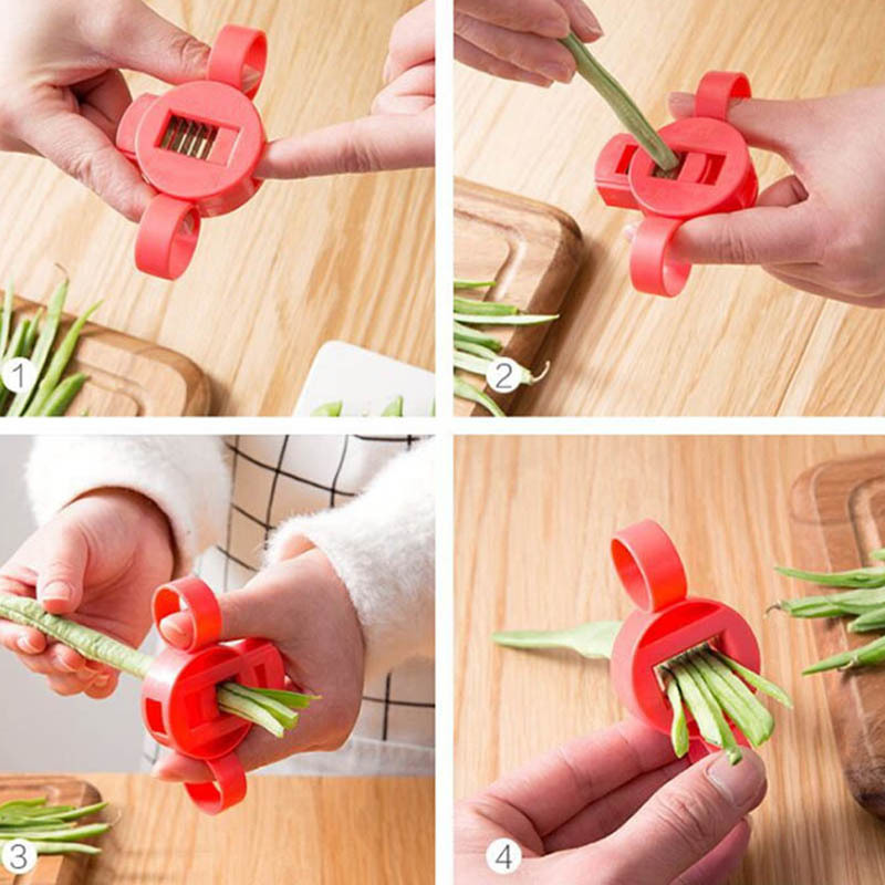1Pcs Kitchen Gadgets Shredded Device Shred Peeler Multi-functional 1Stainless Steel Bean Slicer Vegetable Cutters Tools