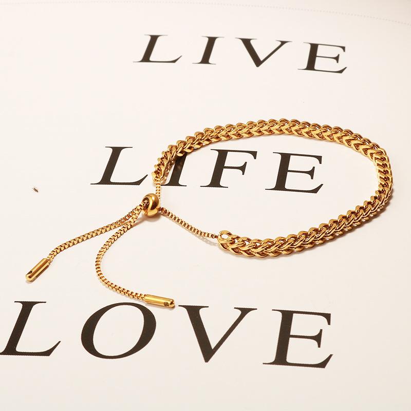 Link Chain Design Fashion Stainless Steel Bracelets For Women Girl Men Gold Color Hiphop/Rock Adjustable Bracelet JewelryLink
Link Chain Design Fashion Stainless Steel Bracelets For Women Girl Men Gold Color Hiphop/Rock Adjustable Bracelet JewelryLink