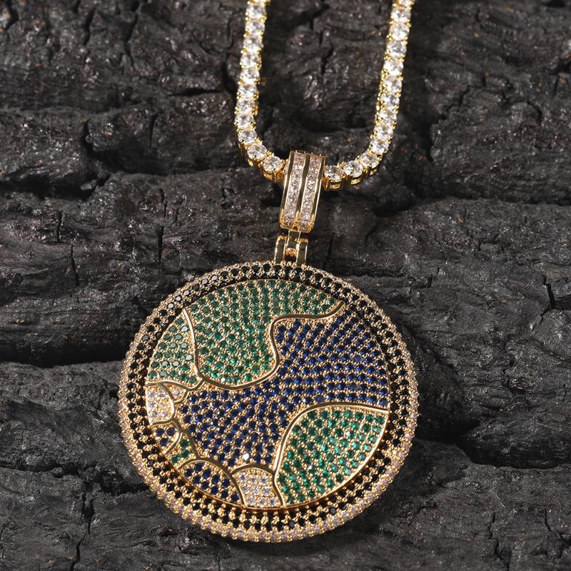 Pendant Necklaces Creative Round Earth Pendants Colorful Iced Out Cubic Zircon Stone Collier For Women Men's Gifts Jewelry
Pendant Necklaces Creative Round Earth Pendants Colorful Iced Out Cubic Zircon Stone Collier For Women Men's Gifts Jewelry