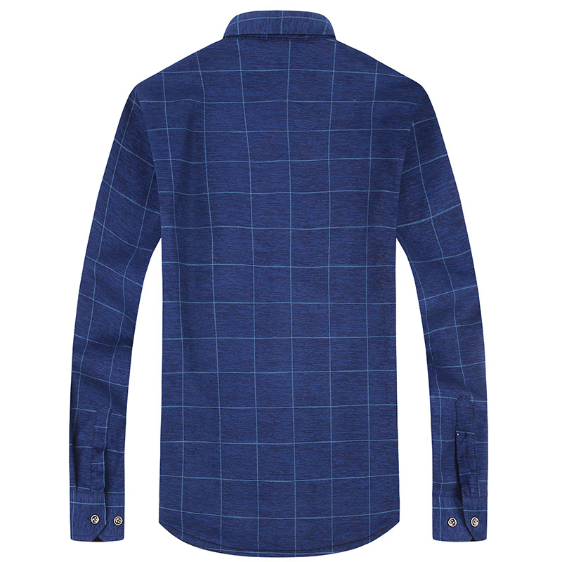 Casual Winter Plaid Warm Men's Shirt Plus Velvet Thick Long Sleeve Comfortable For Cold Weather 210410