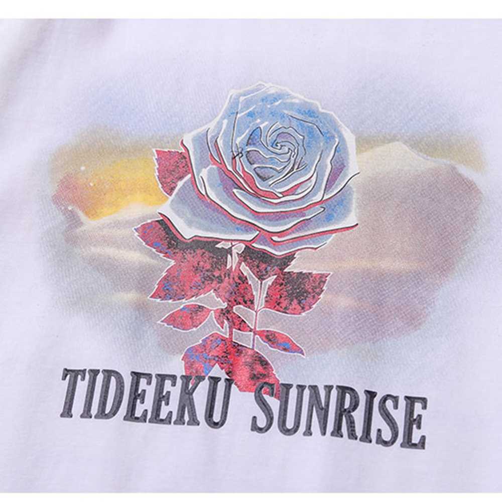 Men's T-shirt Flower Printing Summer Short Sleeve Printed Tee Hip Hop Oversized Cotton Casual Harajuku Streetwear Top Clothing 210601