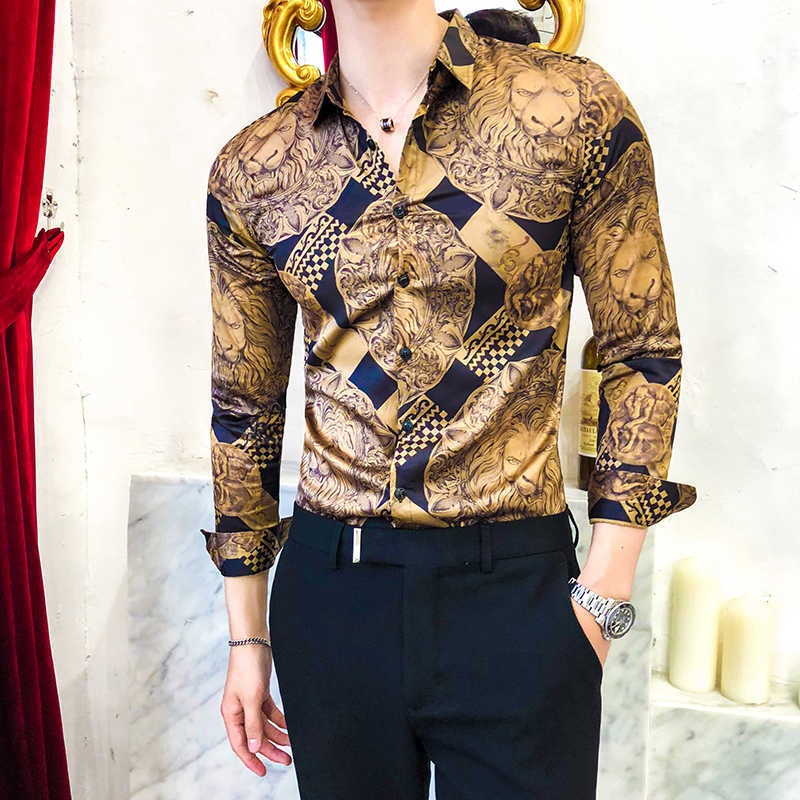 Luxury Golden Casual Shirt Men Long Sleeve Shirt Dress Slim Fit Tuxedo Shirts Male Fashion Streetwear Social Night Club Shirt CX200801, Gold
Luxury Golden Casual Shirt Men Long Sleeve Shirt Dress Slim Fit Tuxedo Shirts Male Fashion Streetwear Social Night Club Shirt CX200801, Gold