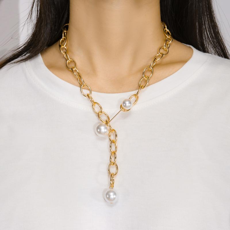 Pendant Necklaces Korean Fashion Pearl Metal Women's For Women Bohemia Vintage Golden Crude Chain Necklace Trend Female Jewelry 
Pendant Necklaces Korean Fashion Pearl Metal Women's For Women Bohemia Vintage Golden Crude Chain Necklace Trend Female Jewelry