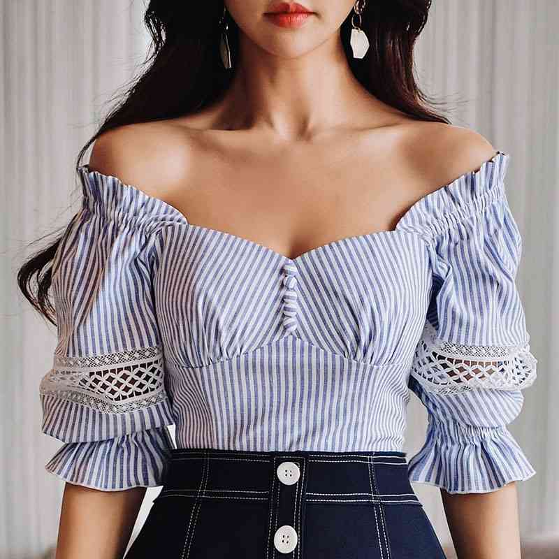 Dabuwawa Blue White Striped Lantern Sleeve Shirts Women Square Neck Slim Fitted Sexy Tops and Blouses Office Lady DT1BST003 210520
Dabuwawa Blue White Striped Lantern Sleeve Shirts Women Square Neck Slim Fitted Sexy Tops and Blouses Office Lady DT1BST003 210520