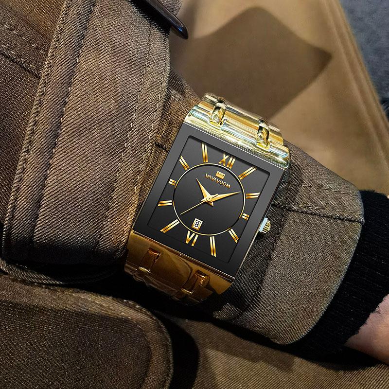 Wristwatches Women Business Watch 2022 Simple Design Luxury Fashion Rectangular Gold Stainless Steel Calendar Waterproof Quartz Watches, Black
Wristwatches Women Business Watch 2022 Simple Design Luxury Fashion Rectangular Gold Stainless Steel Calendar Waterproof Quartz Watches, Black