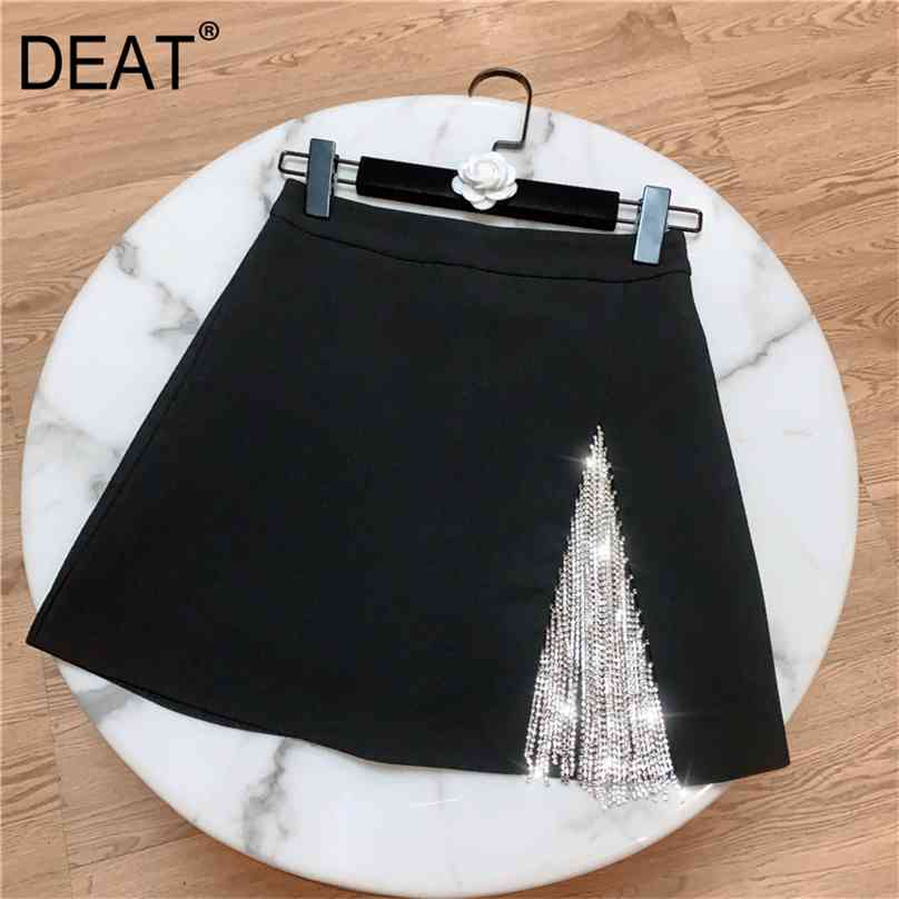 DEAT Summer Arrival Casual Black And White Rhinestones Tassel High Waist A Line Short Skirt Women SE232 210629
DEAT Summer Arrival Casual Black And White Rhinestones Tassel High Waist A Line Short Skirt Women SE232 210629