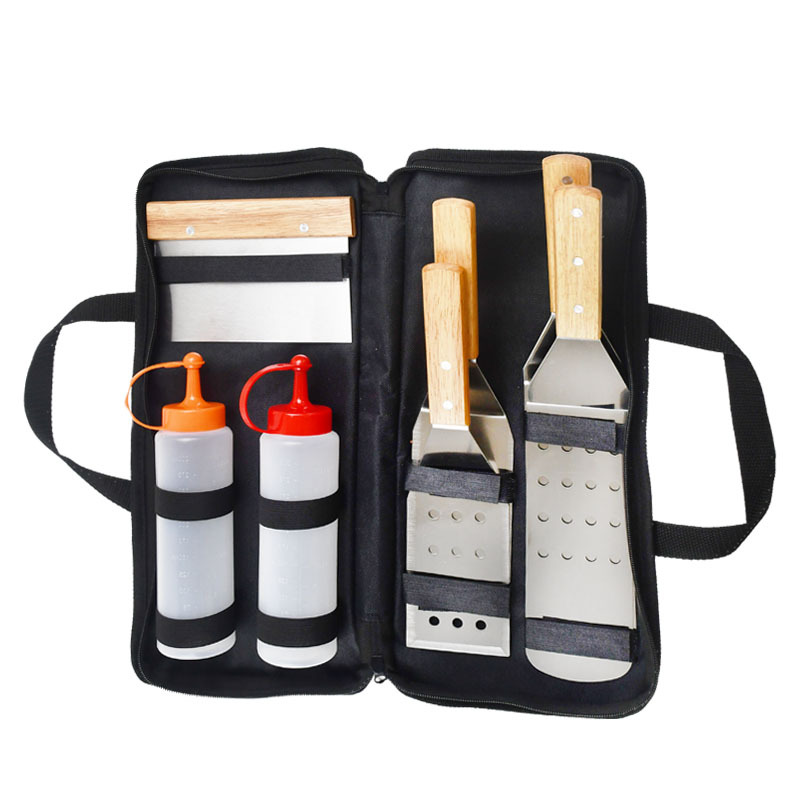 Stainless Steel Outdoor Barbecue Tools Teppanyaki Wooden Handle Steak Spatula Pizza Shovel Cooking Bottle Combination Set(The logistics pric
Stainless Steel Outdoor Barbecue Tools Teppanyaki Wooden Handle Steak Spatula Pizza Shovel Cooking Bottle Combination Set(The logistics pric