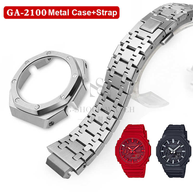 

Watch Band Strap for Casio G-shock Ga-2100 Bezel Case Stainless Steel Metal Wristband Frame Ga2100 Ga-2100-1a Watchband Bracelet H0915
