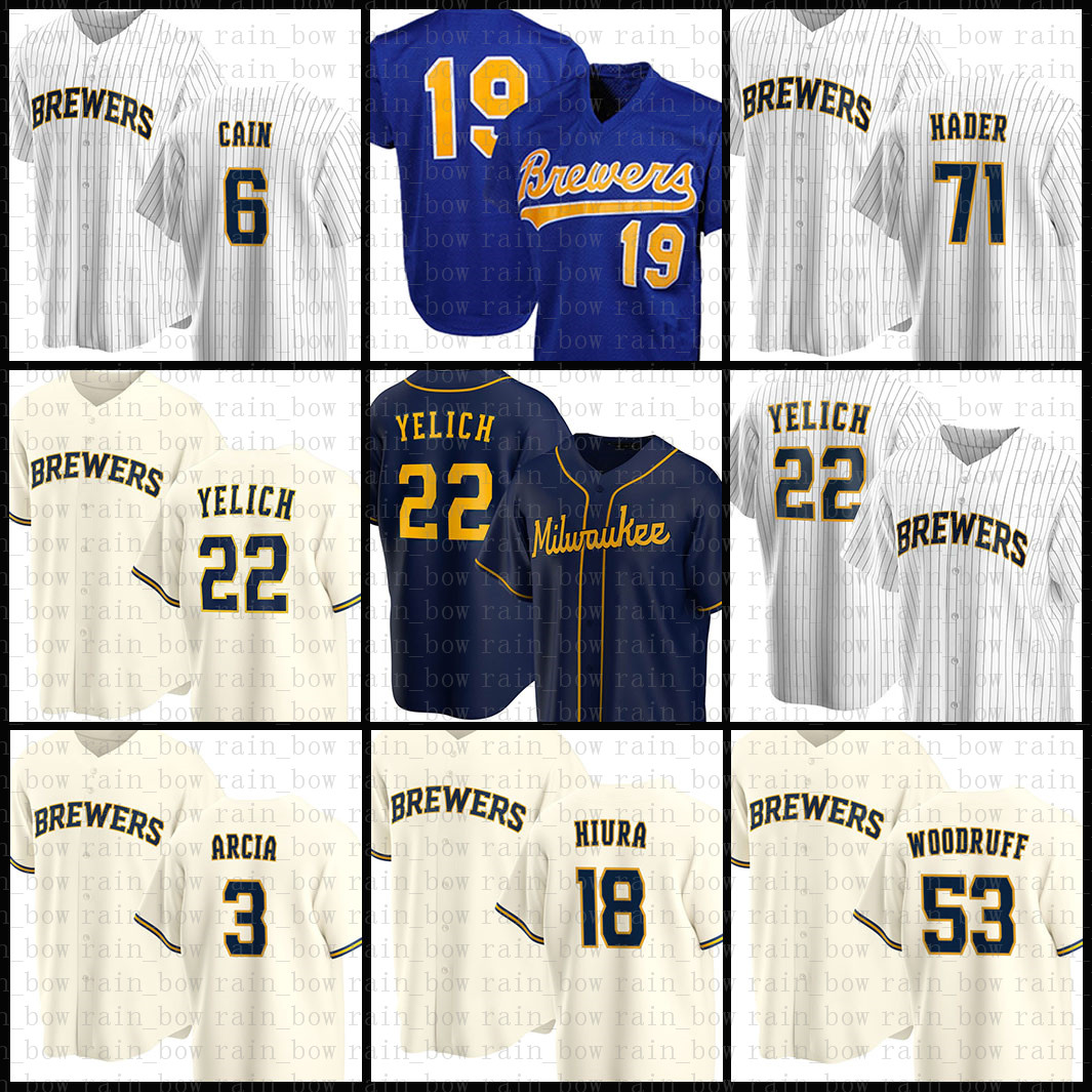 22 Christian Yelich Milwaukee Custom Brewers Baseball Jersey Robin Yount Lorenzo Cain Orlando Arcia Keston Hiura Josh Hader Woodruff Yellow, Jersey(niangjiuren)
22 Christian Yelich Milwaukee Custom Brewers Baseball Jersey Robin Yount Lorenzo Cain Orlando Arcia Keston Hiura Josh Hader Woodruff Yellow, Jersey(niangjiuren)