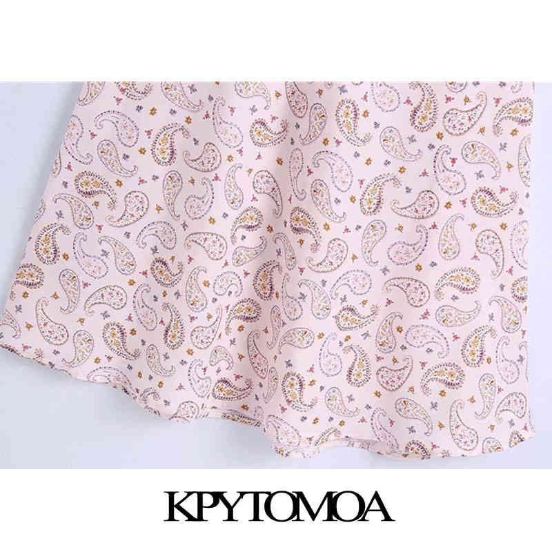 Women Chic Fashion Paisley Print Midi Skirt Vintae High Waist Side Zipper Female Skirts Mujer 210420