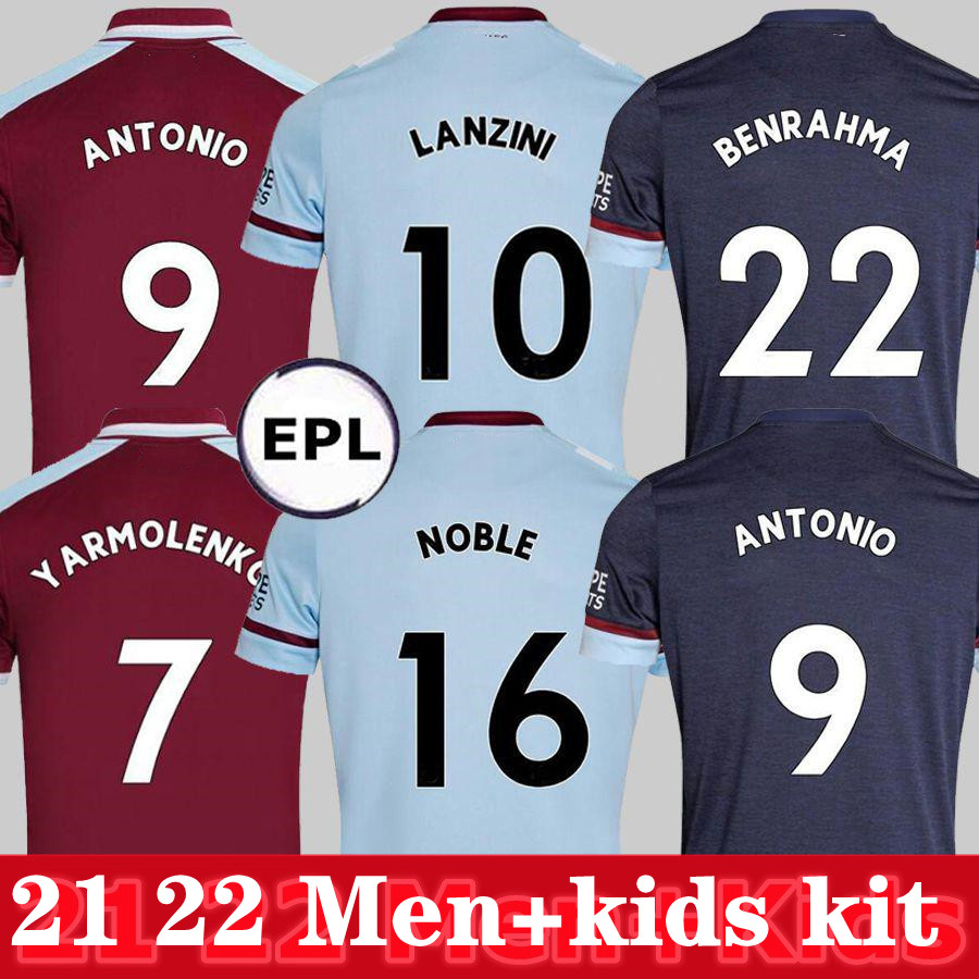 21 22 West Soccer Jerseys Ham 2021 2022 United Home Away YARMOLENKO LANZINI NOBLE BOWEN ANTONIO Football Shirt FORNALS RICE Men + Kids Kit set Jersey SOUCEK BENR, 3rd+patch
21 22 West Soccer Jerseys Ham 2021 2022 United Home Away YARMOLENKO LANZINI NOBLE BOWEN ANTONIO Football Shirt FORNALS RICE Men + Kids Kit set Jersey SOUCEK BENR, 3rd+patch