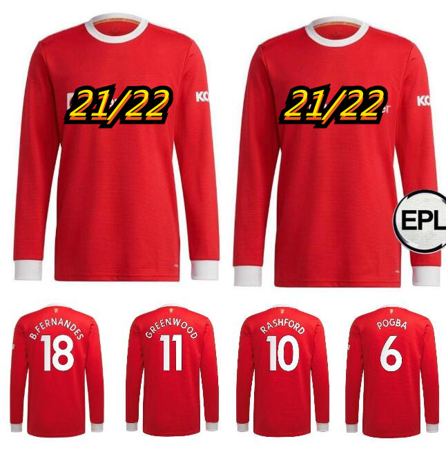 21/22 manchester Long Sleeve United POGBA soccer jerseys 2021 MARTIAL LUKAKU RASHFORD Maillots De Foot Jersey B.FERNANDES GREENWOOD LINGARD Football Uniform, Red
21/22 manchester Long Sleeve United POGBA soccer jerseys 2021 MARTIAL LUKAKU RASHFORD Maillots De Foot Jersey B.FERNANDES GREENWOOD LINGARD Football Uniform, Red