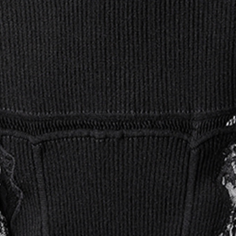 DEAT New Spring Autumn Fashion Casual Simple Slimsexy High Waist Lace Stitching Long Sleeve Bottom Knitted Top Women SG607 210428