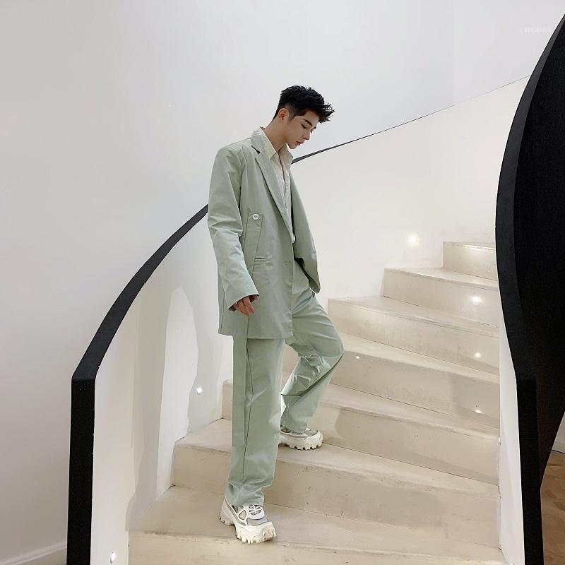 Men's Tracksuits SHENGYUJIN Spring Streamer Design In The Long Loose Suit Tide Straight Trousers Two-piece1, Gray
Men's Tracksuits SHENGYUJIN Spring Streamer Design In The Long Loose Suit Tide Straight Trousers Two-piece1, Gray