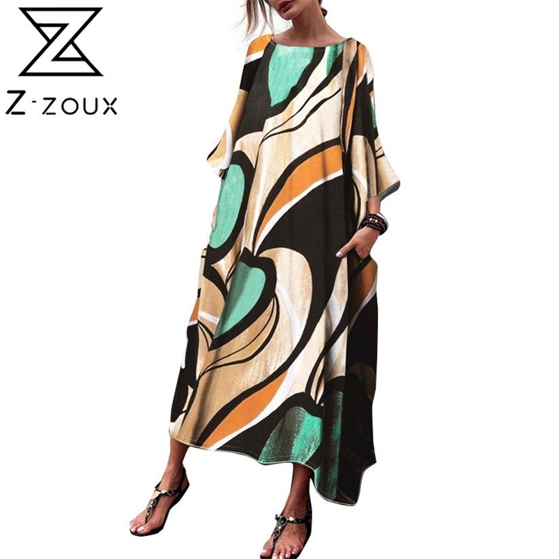Women Dress Flare Sleeve Printing Loose Summer es Plus Size Long Vintage Sexy Clothes 210524
Women Dress Flare Sleeve Printing Loose Summer es Plus Size Long Vintage Sexy Clothes 210524