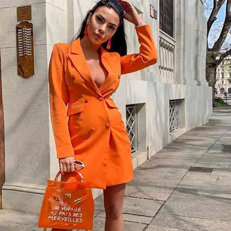 Foridol solid blazer coat autumn winter casual blazer coat womem long sleeve ladies office jacket coat casual blazer dress 210415