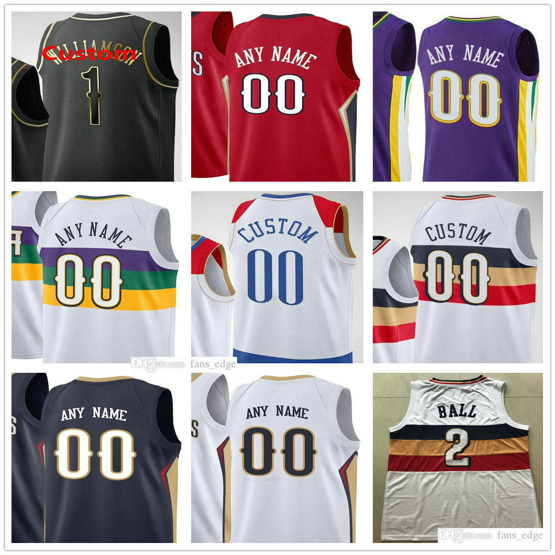 Custom Printed New Orleans Zion 1 Williamson Brandon 14 Ingram Lonzo 2 Ball 16 James Johnson 4 Wesley Iwundu Pelicans Men Woman Kids Youth B, Black;red
Custom Printed New Orleans Zion 1 Williamson Brandon 14 Ingram Lonzo 2 Ball 16 James Johnson 4 Wesley Iwundu Pelicans Men Woman Kids Youth B, Black;red