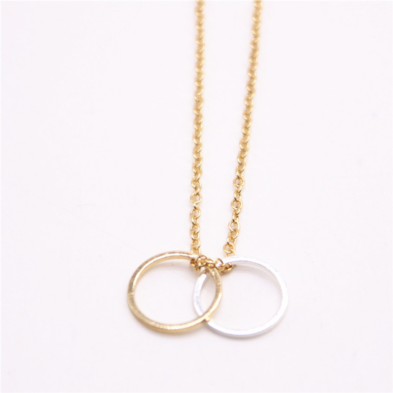 Fashion Two Connection Circles Pendant Necklace Suitable for Men and women Gold Silver Rose Three Color Optional
Fashion Two Connection Circles Pendant Necklace Suitable for Men and women Gold Silver Rose Three Color Optional