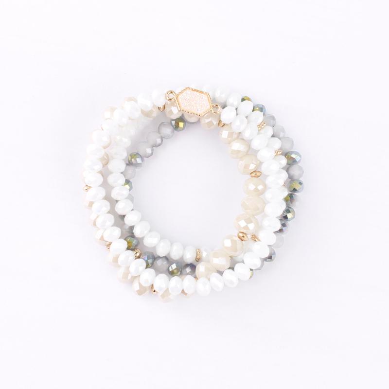 Pieces Faceted Natural Stone Glass Beads Elastic Bracelet Stacked Set Oval Quartz Bracelets For Women Beaded, Strands, Black
Pieces Faceted Natural Stone Glass Beads Elastic Bracelet Stacked Set Oval Quartz Bracelets For Women Beaded, Strands, Black