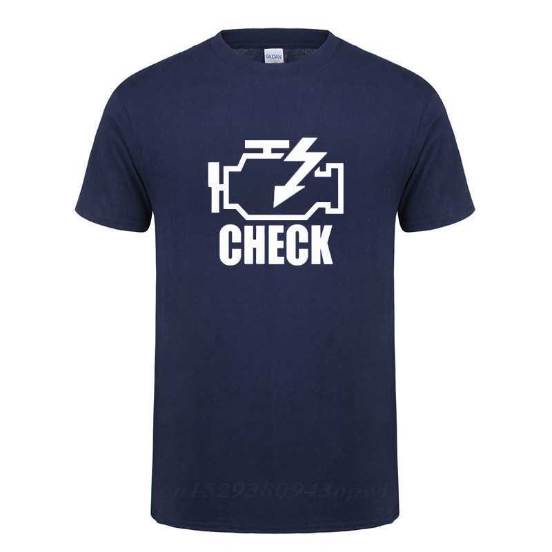 Mechanic Auto Repair Check Engine Light T-Shirt Funny Birthday Gift For Men Daddy Father Husband Short Sleeve Cotton T Shirt Tee 210629