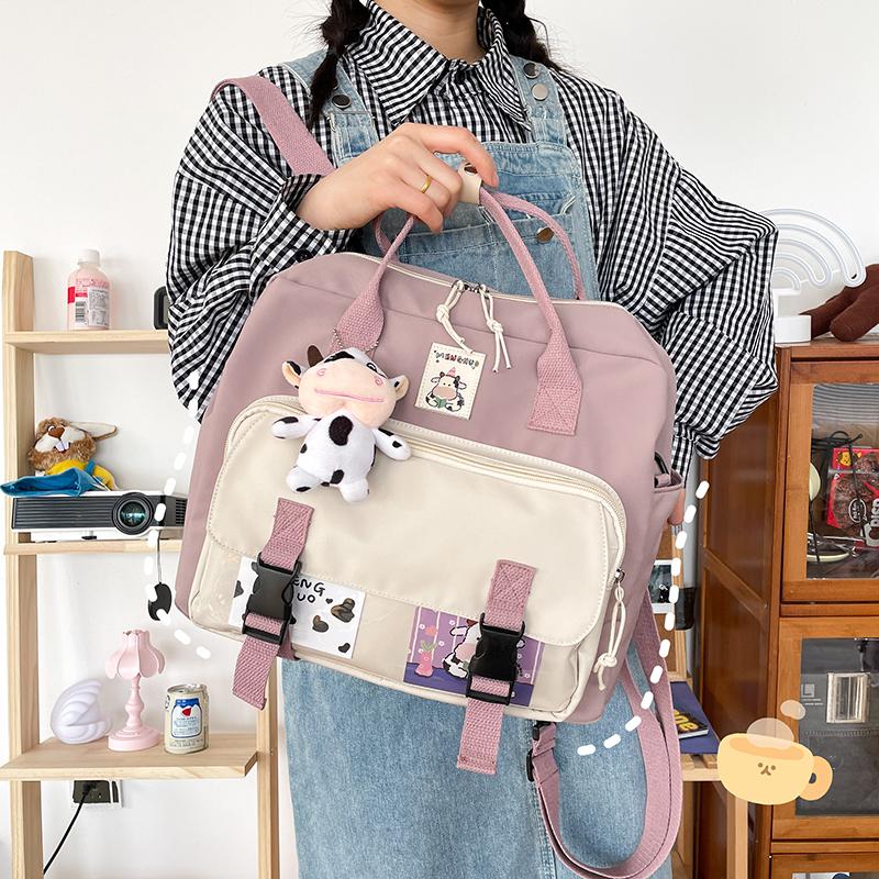 Backpack Small Cute Female Student College Schoolbag Badge Multifunctional Shoulder Bag Women Waterproof Nylon Travel, Pink
Backpack Small Cute Female Student College Schoolbag Badge Multifunctional Shoulder Bag Women Waterproof Nylon Travel, Pink