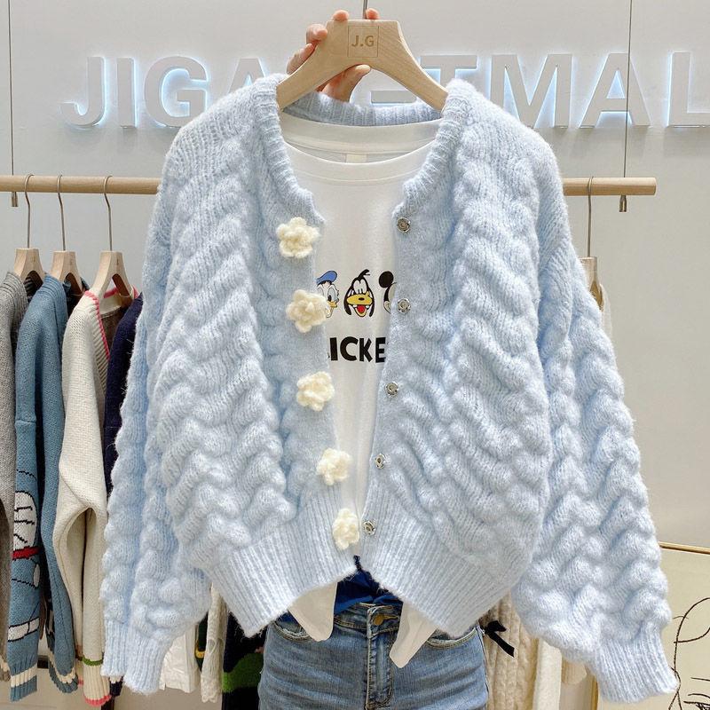 Women's Knits & Tees Sweater Cardigan Autumn Winter Clothing Flower Long Sleeve Round Neck Single-breasted Tops Sweet Kawaii Knitted Coat, Creamy-white
Women's Knits & Tees Sweater Cardigan Autumn Winter Clothing Flower Long Sleeve Round Neck Single-breasted Tops Sweet Kawaii Knitted Coat, Creamy-white