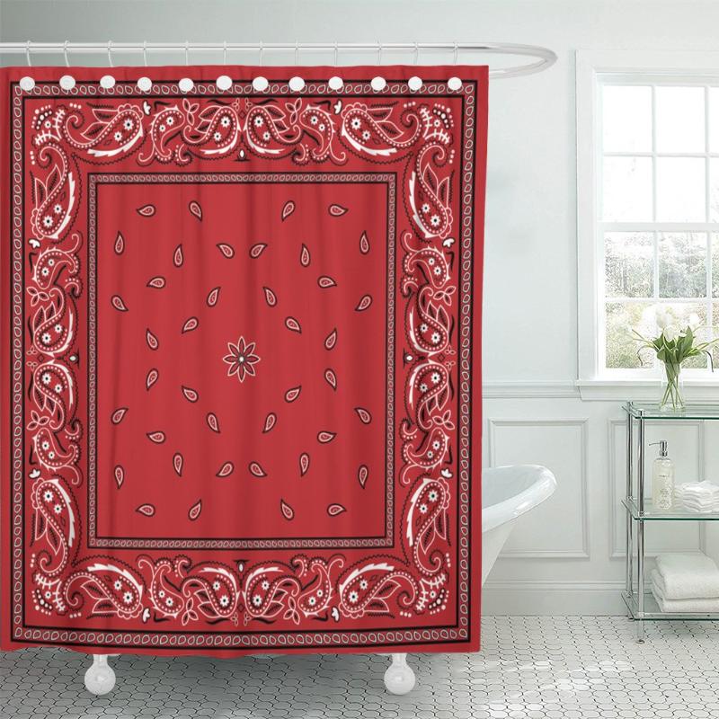 Shower Curtains Black Border Red Bandana Colorful Paisley Bandanna Waterproof Polyester Fabric 72 X Inches With Hooks
Shower Curtains Black Border Red Bandana Colorful Paisley Bandanna Waterproof Polyester Fabric 72 X Inches With Hooks