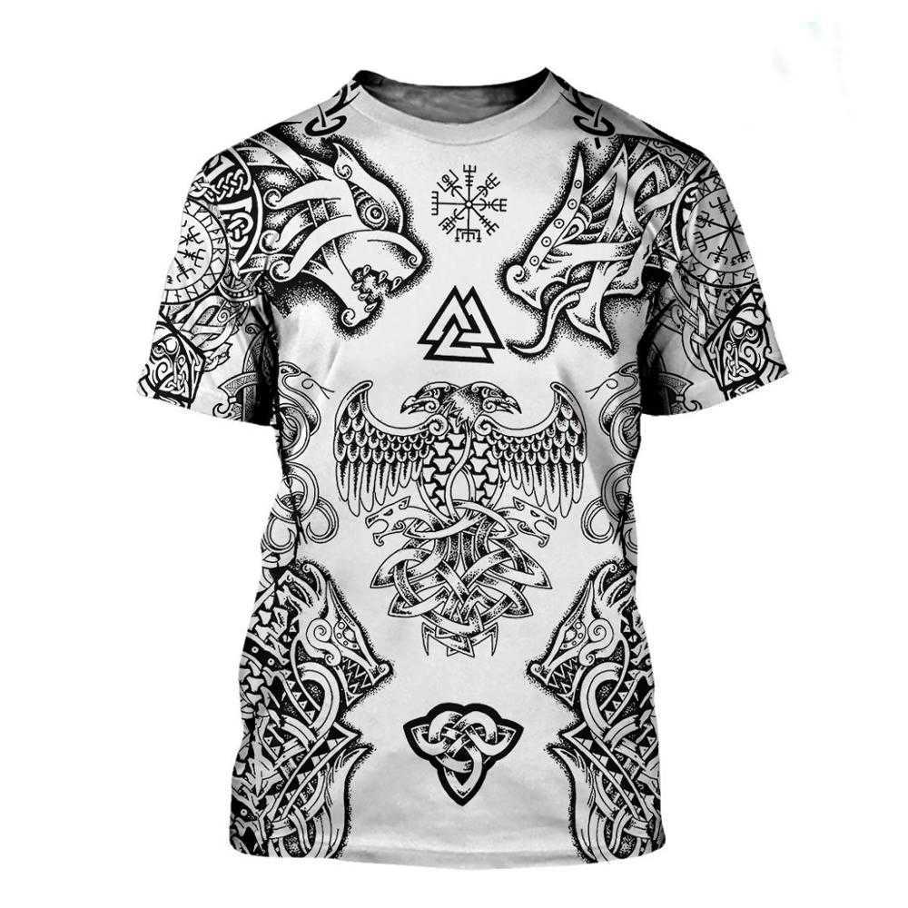 Viking symbol - odin Tattoo 3D Printed men t shirt Harajuku Fashion Short sleeve summer streetwear Unisex t tops 210629