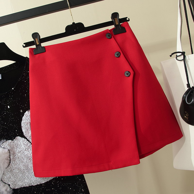 Fashion Summer Women's Stereo Swan Sequins Embroidery T-shirt Top + Red Buttons A Line Skirt Twinset Ladies Set 210506