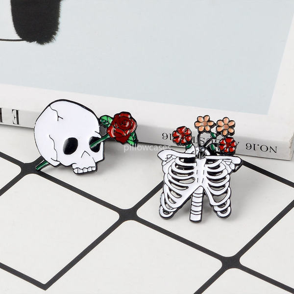 Forever Flower Rose Skull Brooch pins Enamel Lapel pin for women men Top dress cosage fashion jewelry will and sandy, Gray
Forever Flower Rose Skull Brooch pins Enamel Lapel pin for women men Top dress cosage fashion jewelry will and sandy, Gray