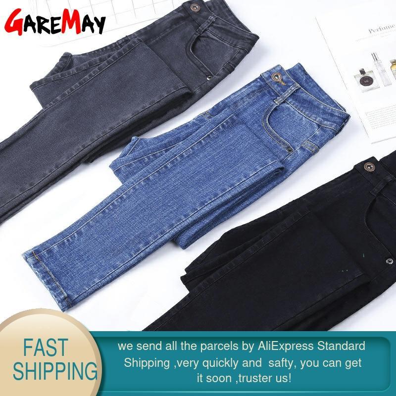Skinny Ripped Jeans For Women Jean Slim Femm Stretch With High Waist Denim Ankle Length 's Female Summer 210428