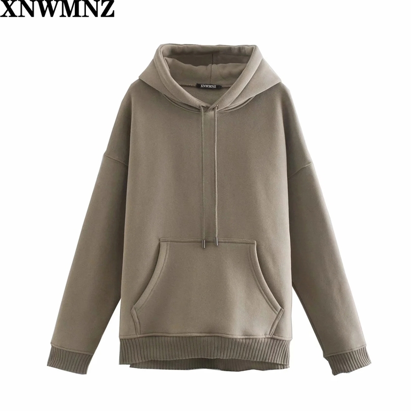 Fashion oversized hoodie Women vintage long sleeve pocket Hoodie with an adjustable drawstring hood chic ribbed trims 210520, Khaki
Fashion oversized hoodie Women vintage long sleeve pocket Hoodie with an adjustable drawstring hood chic ribbed trims 210520, Khaki