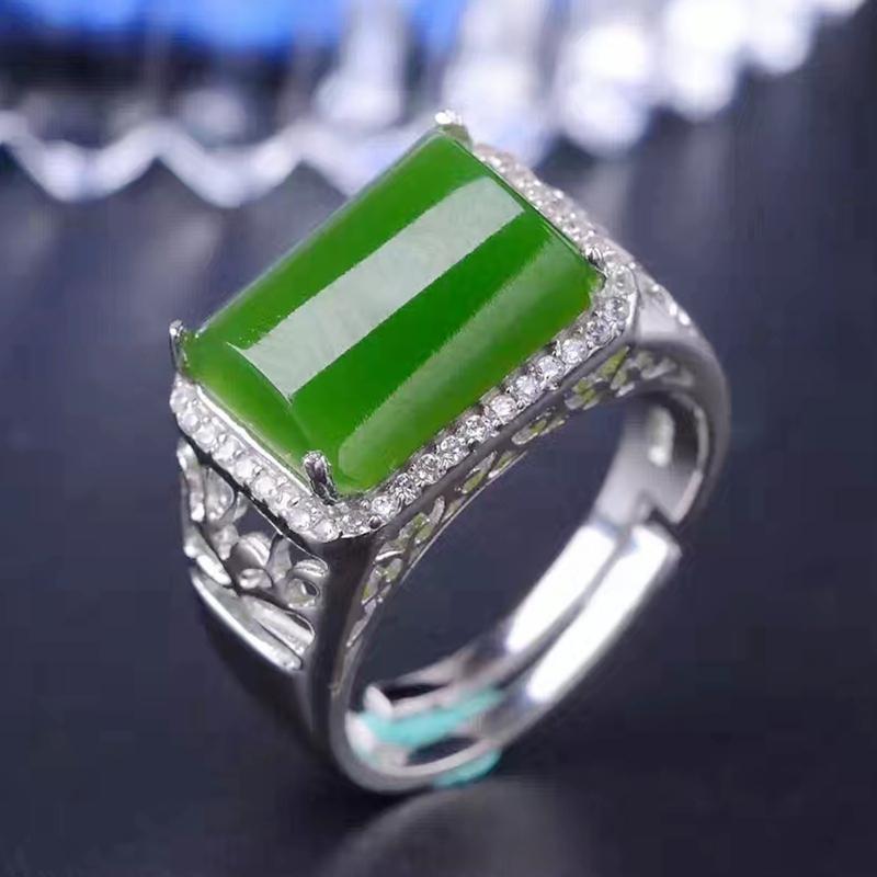 Cluster Rings Per Jewelry Men Ring Natural Real Green Jade 10*14mm 10ct Big Gemstone 925 Sterling Silver Q205812, Golden;silver
Cluster Rings Per Jewelry Men Ring Natural Real Green Jade 10*14mm 10ct Big Gemstone 925 Sterling Silver Q205812, Golden;silver