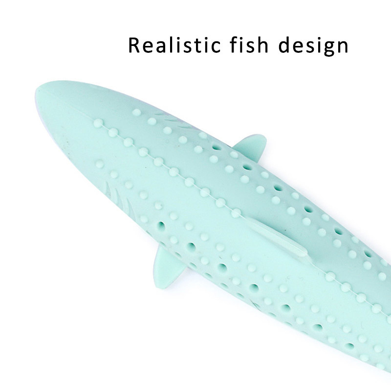 1Pcs Catnip Molar Teeth Cat Chew Toys Fish Shape Pet Supllies 3Colors Training Interactive Toy Silicone Funny