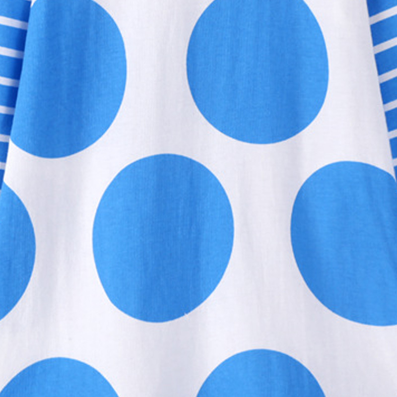 Girls Dress Spring Autumn FashionLong Sleeve Polka Dot Print Striped Long Princess Party Kid Clothes 210515