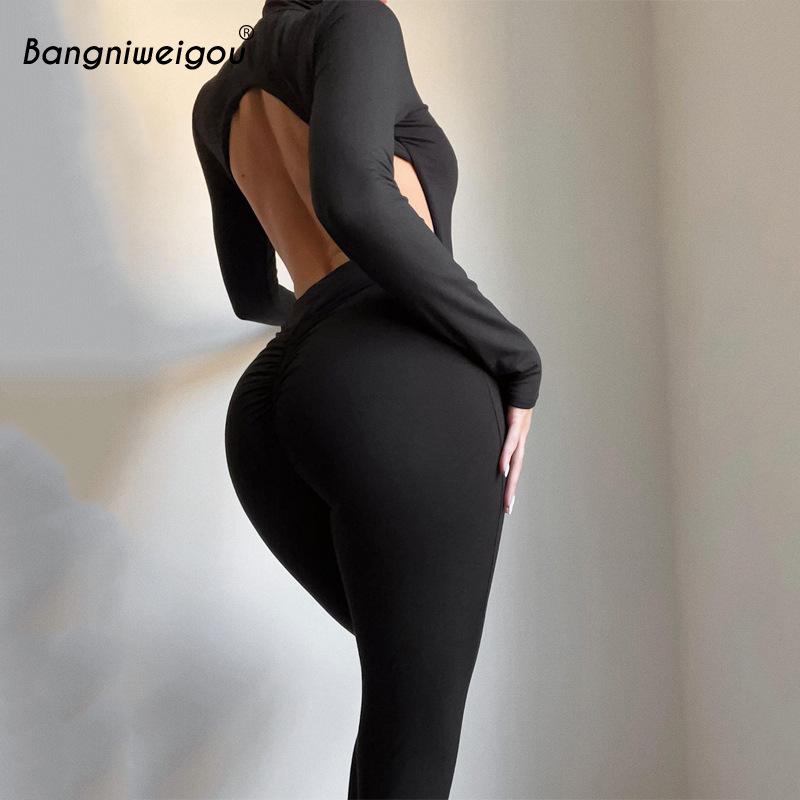 Women's Two Piece Pants Bangniweigou Skinny Cutout Backless Bodysuit + Tight Trousers Suit Women Black White Fall/Winter Bodycon Workout Set
Women's Two Piece Pants Bangniweigou Skinny Cutout Backless Bodysuit + Tight Trousers Suit Women Black White Fall/Winter Bodycon Workout Set
