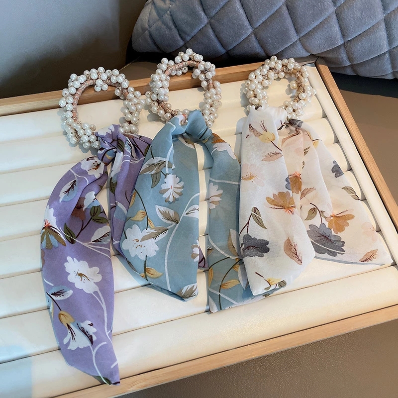 Women Pearl Hair Ties Fashion Ribbon Hairband Scrunchies Girls Ponytail Holders Bow Rubber Band Hair Accessories Headwear
Women Pearl Hair Ties Fashion Ribbon Hairband Scrunchies Girls Ponytail Holders Bow Rubber Band Hair Accessories Headwear