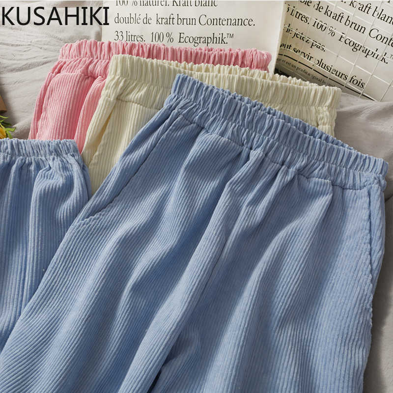 Corduroy Women Pants Causal Stretch High Waist Long Trousers Korean Solid Harem Mujer Pantalones 6E239 210603, Pink
Corduroy Women Pants Causal Stretch High Waist Long Trousers Korean Solid Harem Mujer Pantalones 6E239 210603, Pink