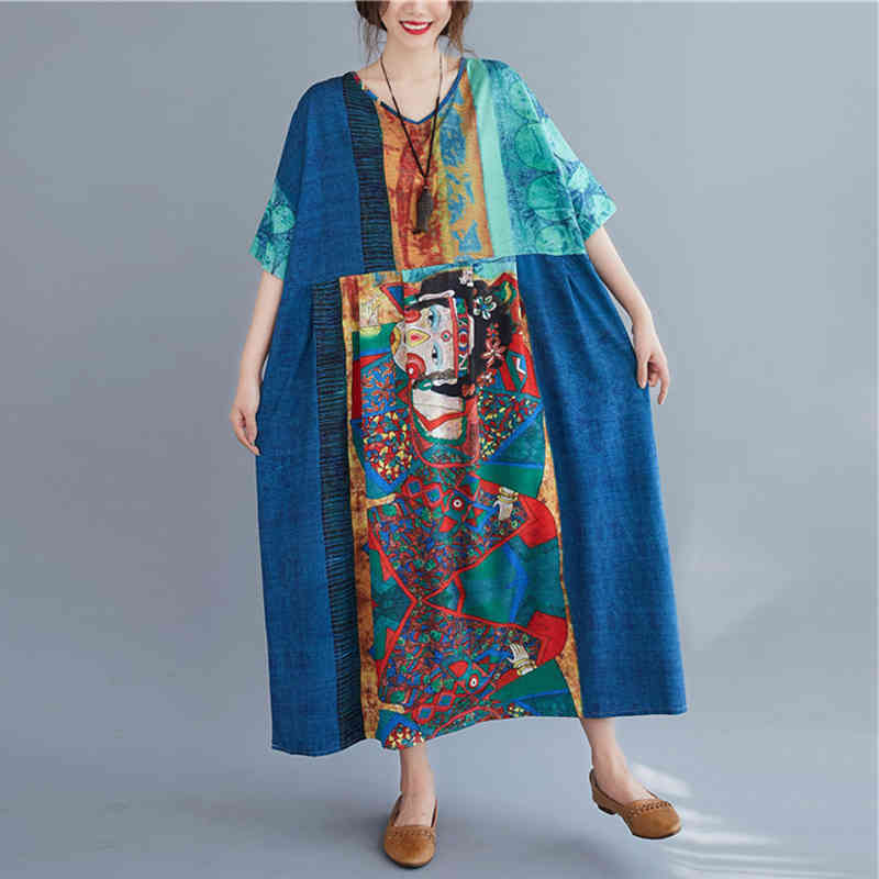 Johnature Women Vintage Print Floral Dress V-Neck Short Sleeve High Waist Cotton Blend Summer Japan Style Female Dress 210521, Multi
Johnature Women Vintage Print Floral Dress V-Neck Short Sleeve High Waist Cotton Blend Summer Japan Style Female Dress 210521, Multi