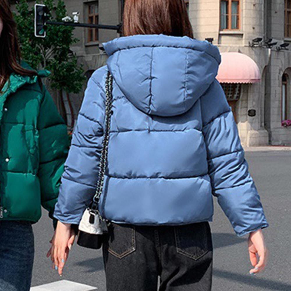 Women Fashion Korean Loose Short Coat Solid Warm Thick Jackets Casual Padded Cotton Parkas Plus Size Outwear 210428
