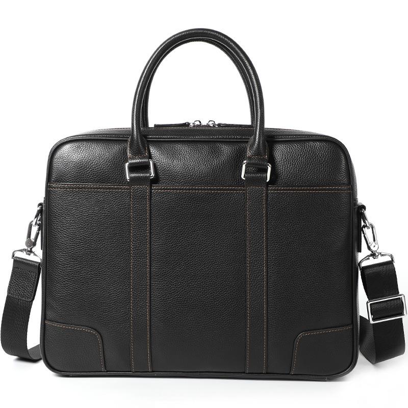 Genuine Leather Men's Briefcase Handbag laptop Bag Cross Section Men's Computer Bag Business Affairs Bags#301, Black
Genuine Leather Men's Briefcase Handbag laptop Bag Cross Section Men's Computer Bag Business Affairs Bags#301, Black