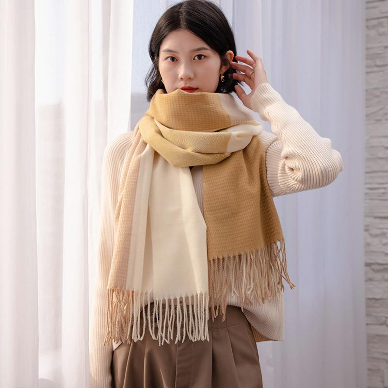 Scarves Autumn Winter Solid Elegant Cashmere Scarf Women Warm Soft Shawl Travel All-match Thick Blanket Pashmina Wraps, Blue;gray
Scarves Autumn Winter Solid Elegant Cashmere Scarf Women Warm Soft Shawl Travel All-match Thick Blanket Pashmina Wraps, Blue;gray